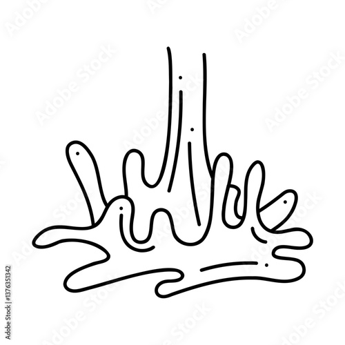 Cheese splash. Hand drawn black outline clipart for your projects.