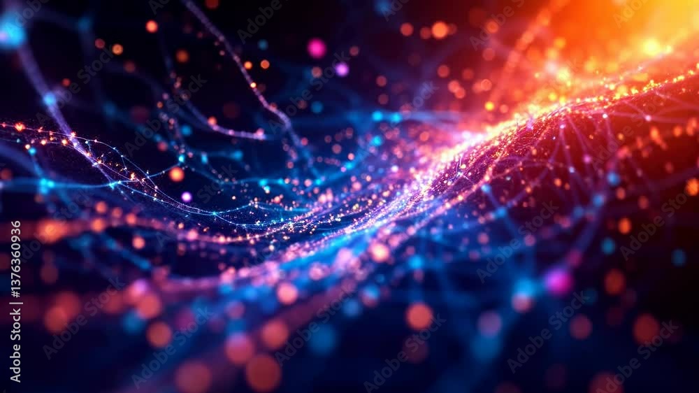 Dynamic particle swirl with vibrant motion and light energy in abstract background Dynamic particle swirl with vibrant motion and light energy in abstract background