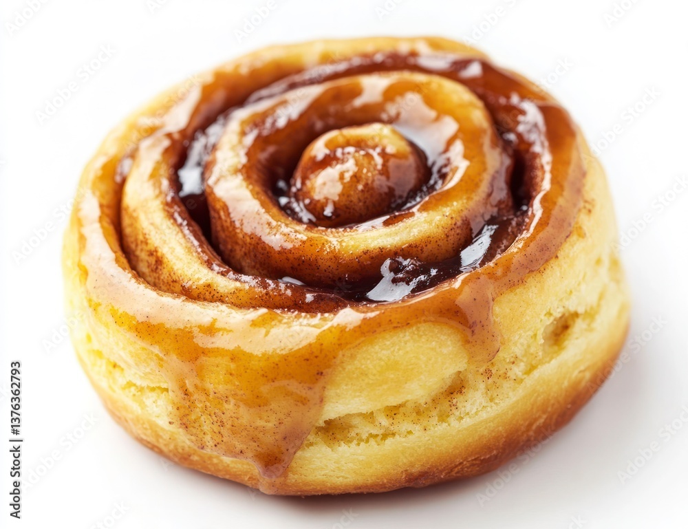 Fototapeta premium Delicious Cinnamon Roll with Icing Ready to Eat Dessert Snack