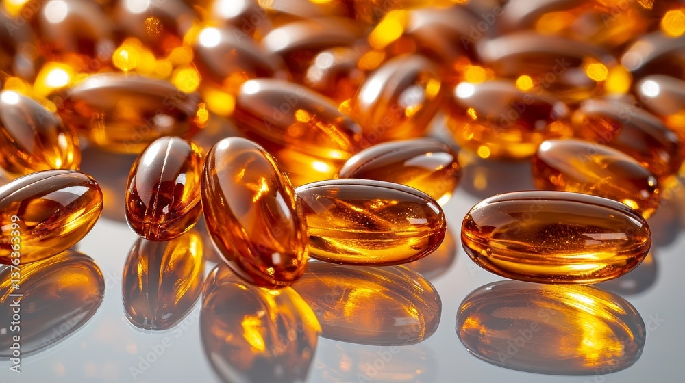 Golden Capsules Array: Supplementing Health with a Dazzling Display of Vitality Golden Capsules Array: Supplementing Health with a Dazzling Display of Vitality