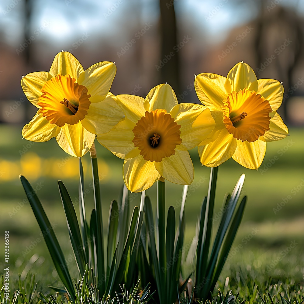 Obraz premium Vibrant Yellow Flowers in a Vintage Garden