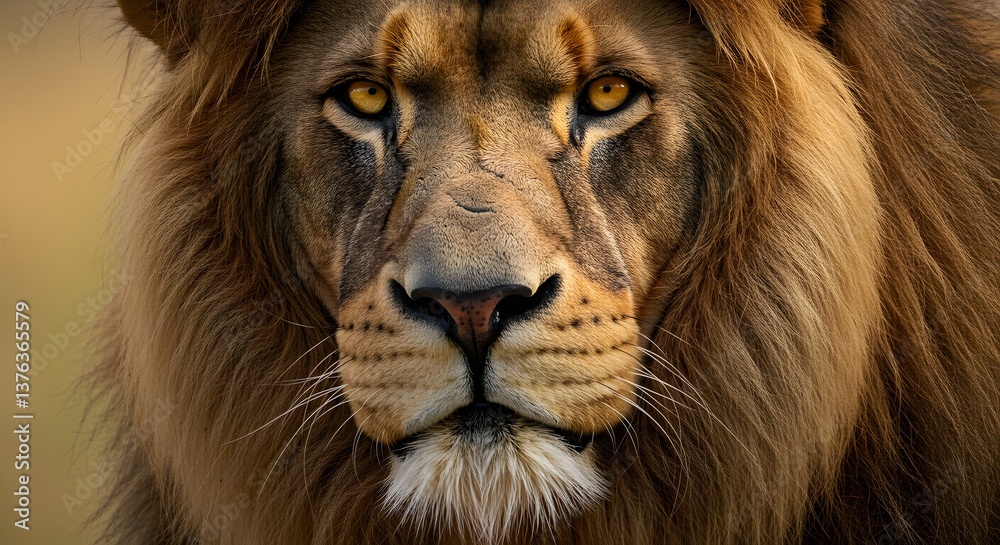 Fototapeta premium Majestic African Lion CloseUp.