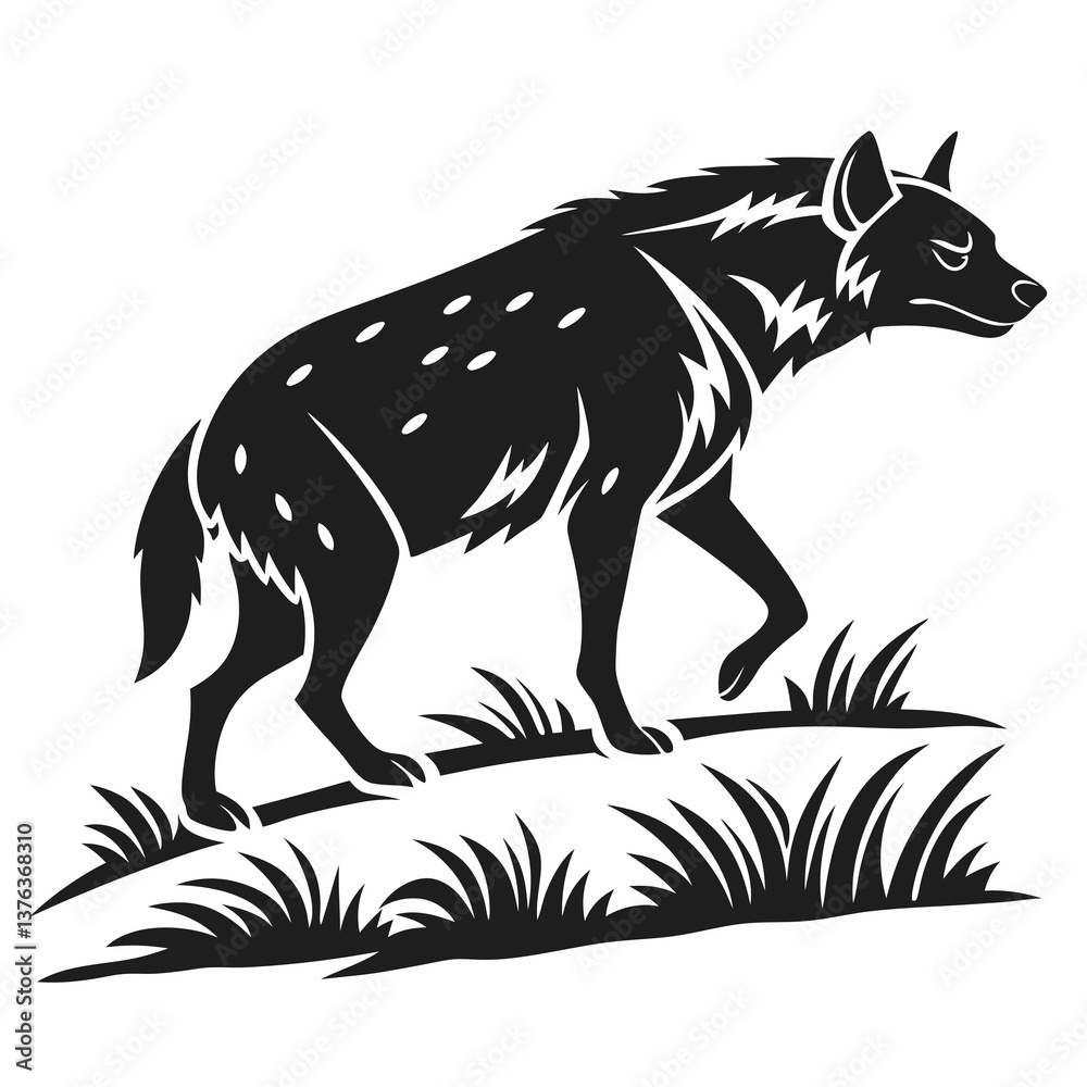 Fototapeta premium Hyena silhouette icon vector