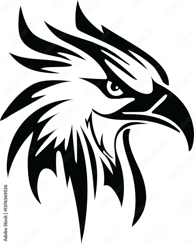 Obraz premium sharp eyed; resolute; eagle emblem; eagle design; eagle artwork