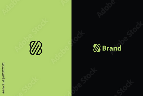 Letters BB or SB or UN monogram with two color variation. 