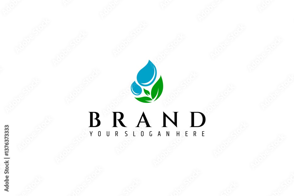 nature leaf water drop logo design in flat design nature leaf water drop logo design in flat design