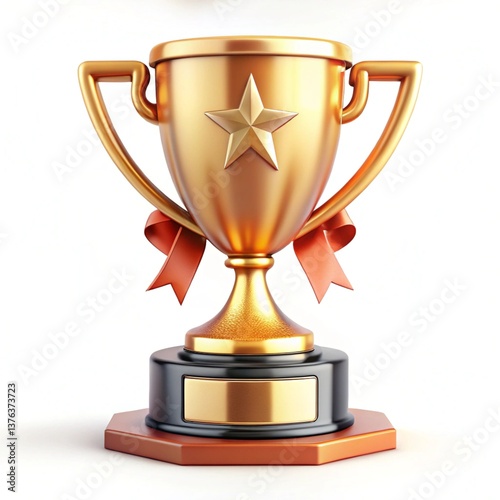 gold trophy cup isolated