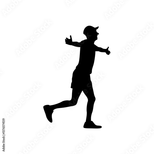 An old man running vector