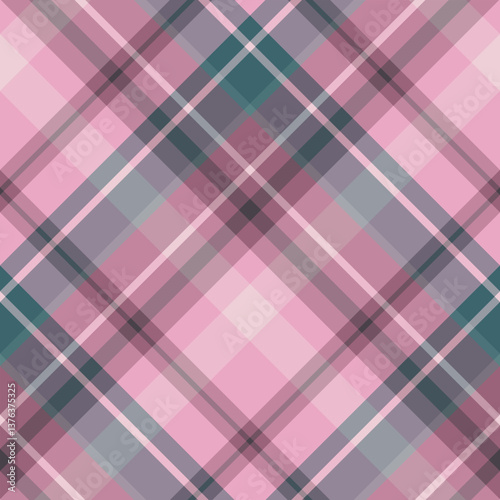 Seamless pattern with pleasant pink and cold dark green colors for plaid, fabric, textile, clothes, tablecloth and other things. Vector image. 2