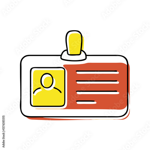 ID card with a holder and blank information fields  