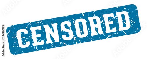 censored rectangular sign. censored stamp