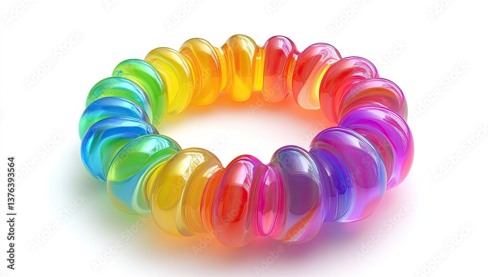 Obraz premium Colorful, twisted, rainbow ring