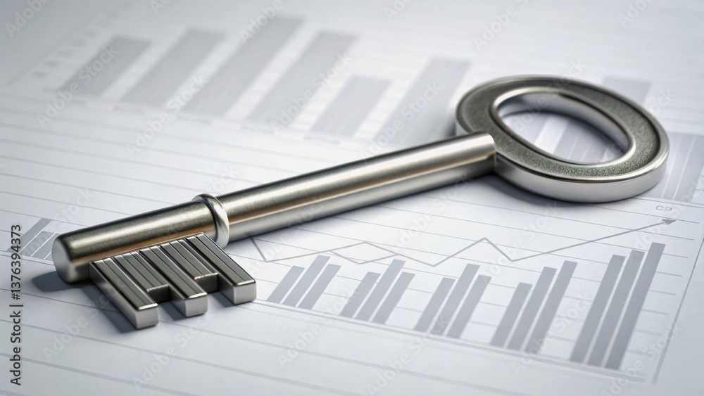 Key Symbolizing Access to Success in Business Growth Statistics