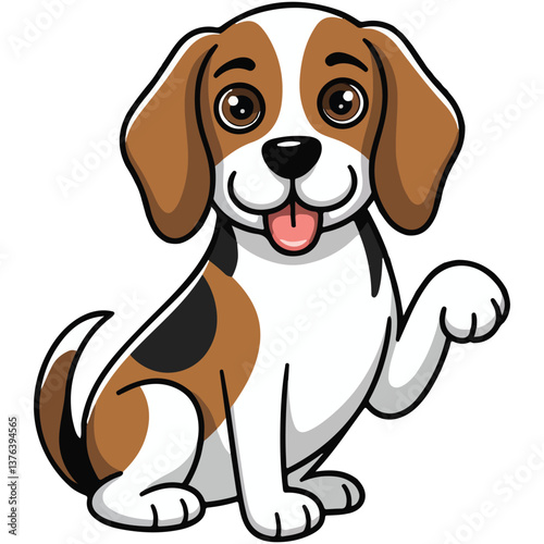 Adorable beagle Dog flat Vector Corgi Dog vector illustration art