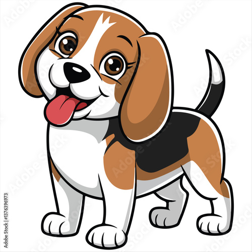 Adorable flat Dog Vector Happy Dog vector illustration art