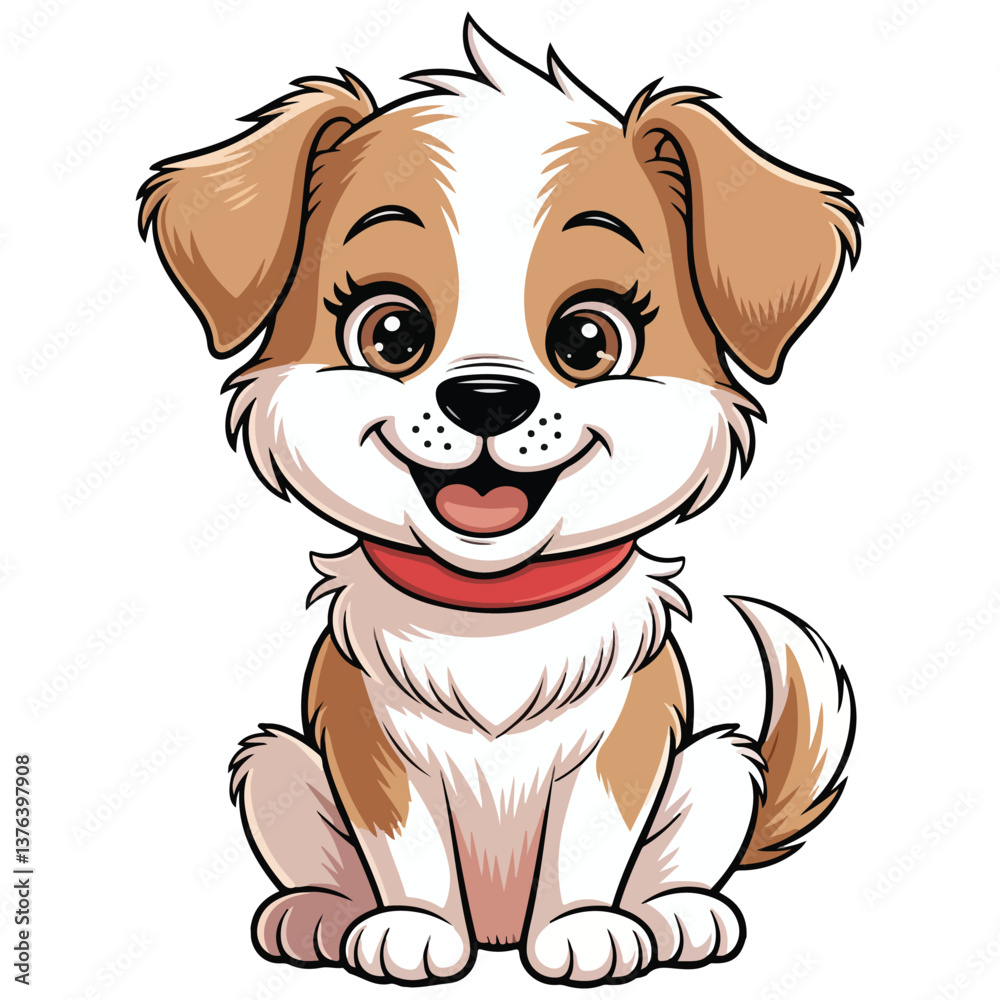 Fototapeta premium Adorable Poodle Dog Vector Cartoon Vector illustration Dog Vector Happy Face vector art