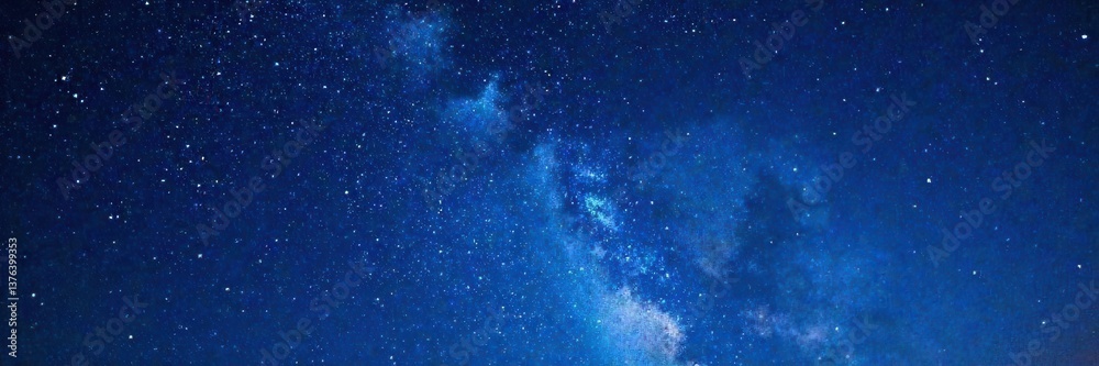 Obraz premium Celestial canvas of twinkling stars against a deep blue night sky, celestial, galaxy