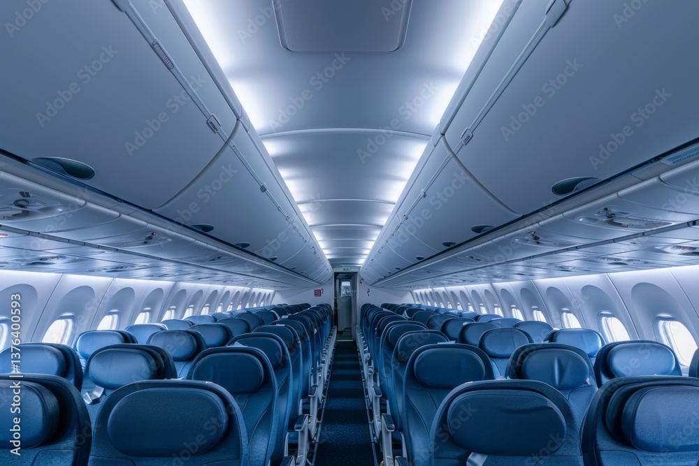 Fototapeta premium Interior of a empty commercial plane