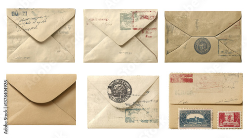 vintage envelope with postage stamps