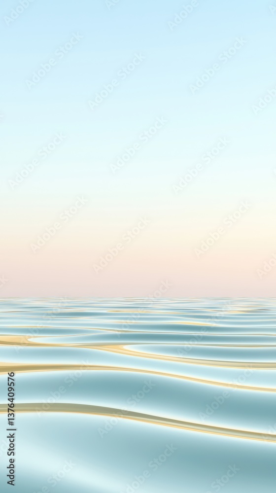 Obraz premium Abstract serene ocean waves at sunset, tranquil water landscape background.