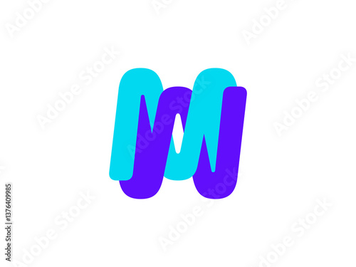 Obraz na plátně creative mw letter logo