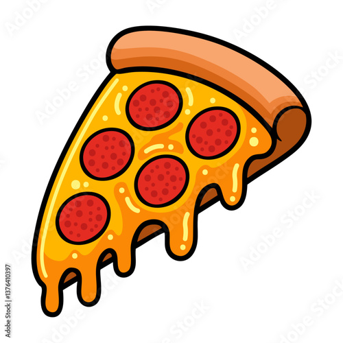 Fast food cartoon icon vector collection pizza icon concept illustration