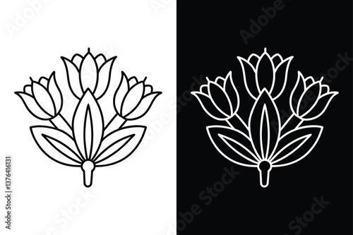 Minimalist Clove Icon. Thin Line Spice Logo Vector Design