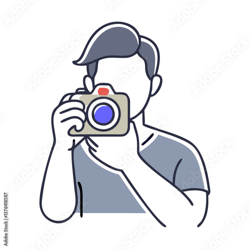 Photographer taking picture with camera