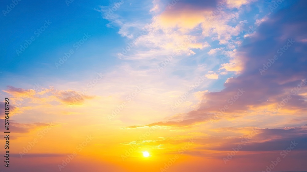 Dramatic Sky at Sunset with Clouds and Vibrant Colors Dramatic Sky at Sunset with Clouds and Vibrant Colors