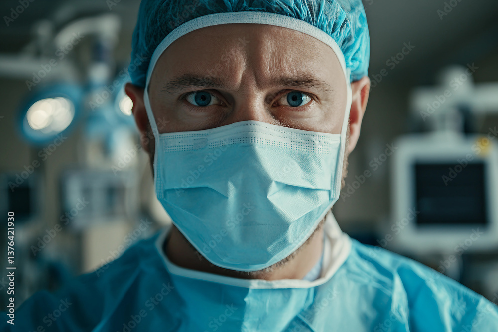 Generative AI image of surgeons performing a medical operation in a high-tech surgical room with advanced medical equipment Generative AI image of surgeons performing a medical operation in a high-tech surgical room with advanced medical equipment