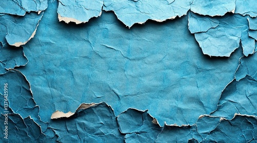 Wallpaper Mural Blue ripped paper with jagged edges on a transparent background - Torontodigital.ca