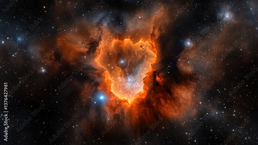 Naklejka premium Celestial nebula discovery outer space astronomy image cosmic environment high-resolution capture