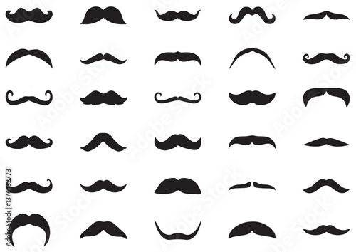 collection of mustaches. set of mustaches. set of mustache vector. set of mustache