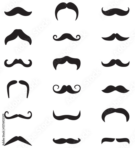 set of mustache. collection of mustaches. set of mustaches. set of mustache vector