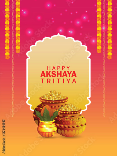 Indian festival happy akshaya tritiya celebration greeting card
