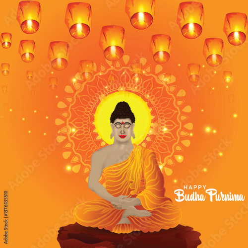 Happy buddha purnima indian festival design