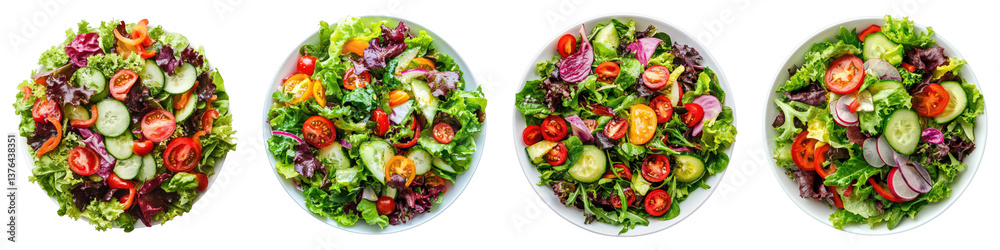 Fresh salad isolated on transparent background. PNG, Set of Fresh salad isolated on transparent background. PNG, Set of