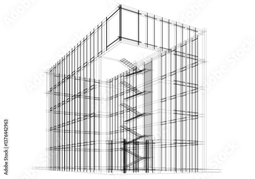 3d rendering of a modern building