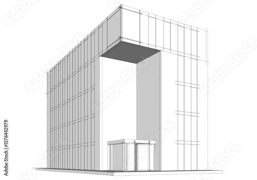 3d rendering of a modern building