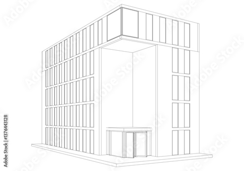 3d rendering of a modern building