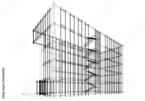3d rendering of a modern building