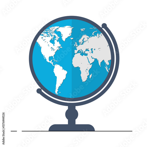 Earth globe with stand isolated