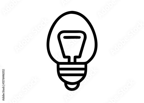 Simple rounded light bulb vector with minimal filament symbolizing modern electric ideas

