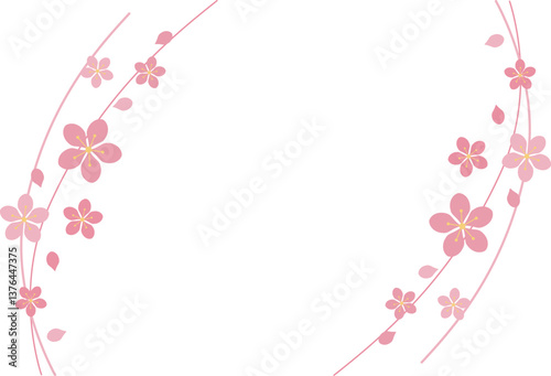 桜のフレーム　ピンク