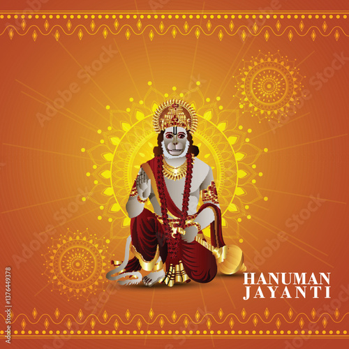 Realistic vector illustration of hanuman jayanti