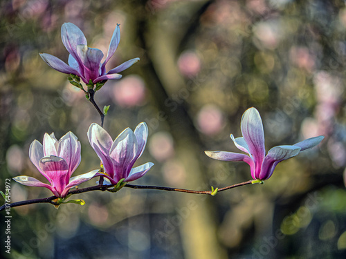 Obraz na płótnie Magnolia tree in bloom in early spring w salonie