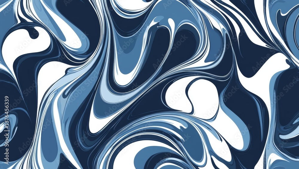 Elegant abstract blue marbling design with dark blue and white fluid swirling patterns Elegant abstract blue marbling design with dark blue and white fluid swirling patterns