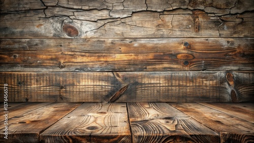 Rustic Wooden Background Showing Aged Planks and Weathered Texture Ideal for Product Display or Design Projects