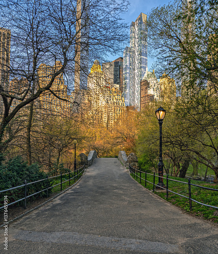 Obraz na płótnie Gapstow Bridge in Central Park, early spring w salonie