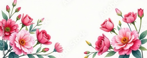 Delicate watercolor blooms; roses, daisies, tulips Soft hues, floral bouquet , high-resolution, blossom